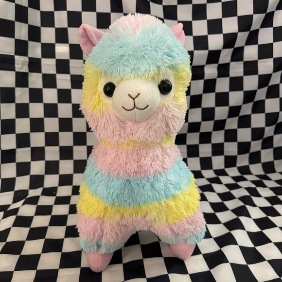 Rainbow Amuse alpaca Alpacasso plushie - Picture 1 of 8